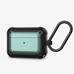Heavy Duty Shockproof Armor Hybrid Protective Case Cover for Apple Airpod 3 (2021) (Black Green)
